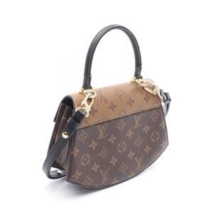 Louis Vuitton Canvas Tilsitt Leather Black Reverse Monogram Brown Handbag